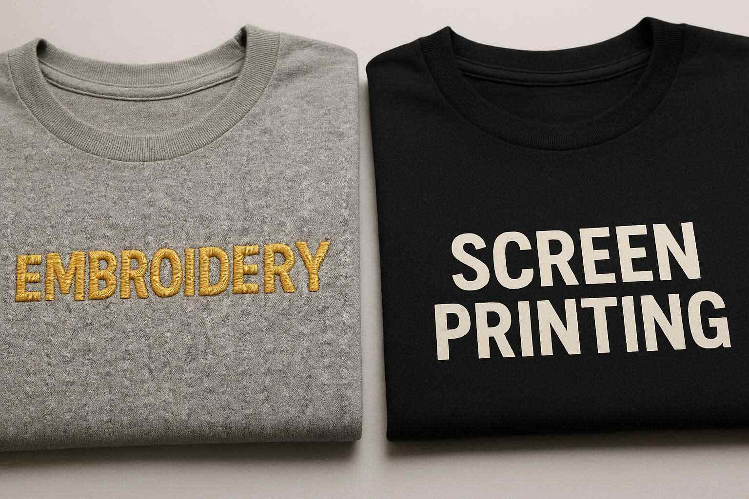 Perbandingan bordir vs sablon pakaian custom