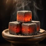 long burn duration charcoal cubes burning evenly with stable heat and low ash on hookah bowl
