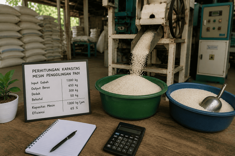 cara menentukan kapasitas mesin penggilingan padi