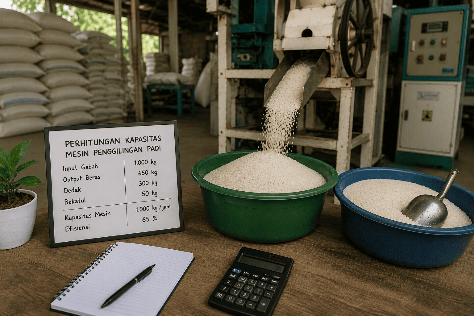 cara menentukan kapasitas mesin penggilingan padi